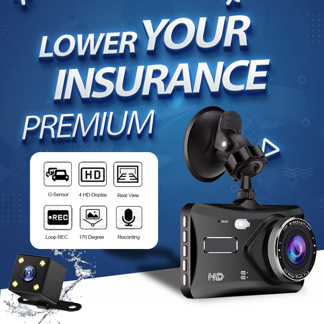 Pro Dash Cam Front and Rear with Free 64GB SD Card