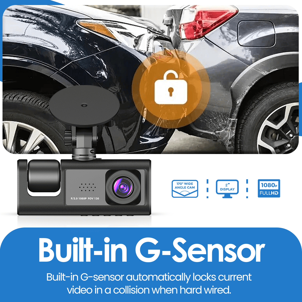 Omni 360 Degree Dash Cam with Full HD Recording and Night Vision