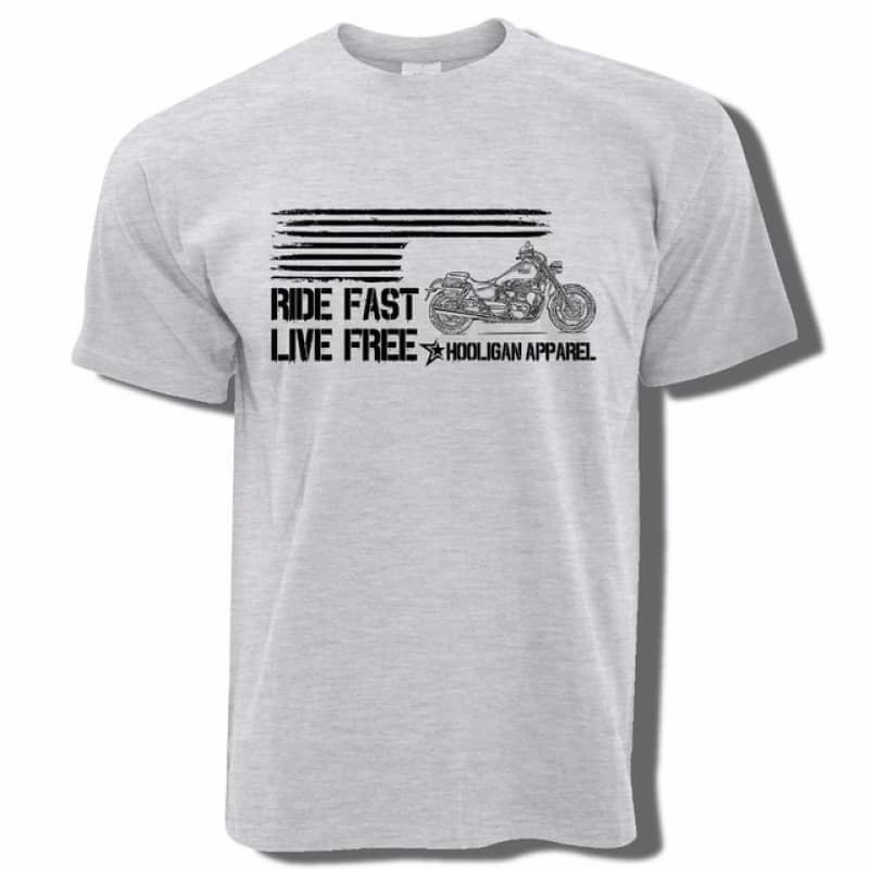 Motorcycle T Shirt Ride Fast Live Free Biker Tee