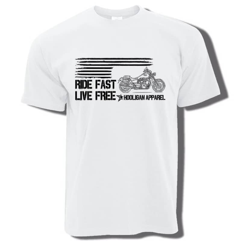 Motorcycle T Shirt Ride Fast Live Free Biker Tee