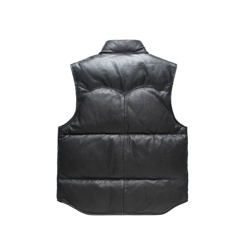 Mens Leather Biker Vest Motorcycle Vest HRAPP