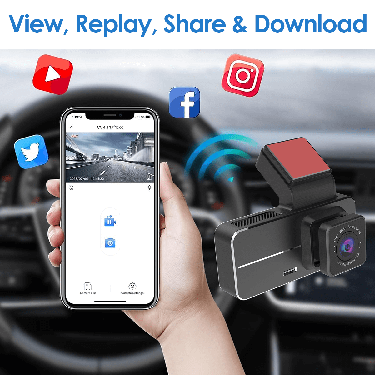 Apex Dash Cam Car Dashboard Camera Full HD Recording Safety Cam