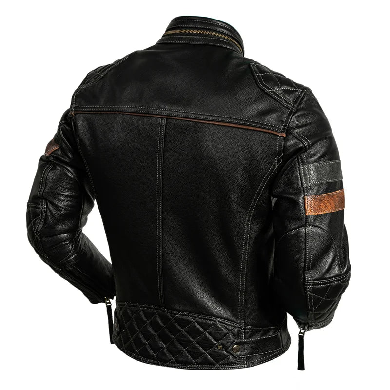 Cowhide Leather Motorcycle Jacket for Bikers and Riders