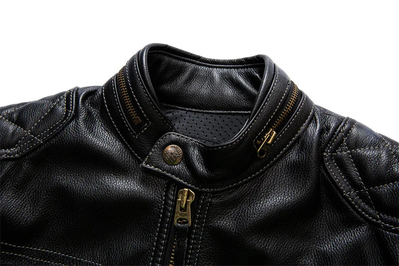 Cowhide Leather Motorcycle Jacket for Bikers and Riders