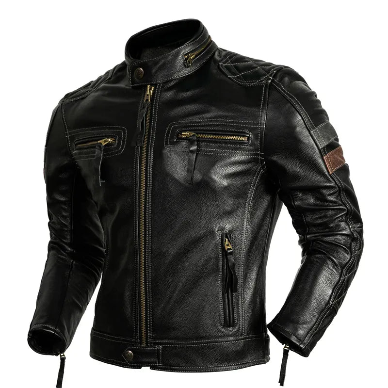 Cowhide Leather Motorcycle Jacket for Bikers and Riders
