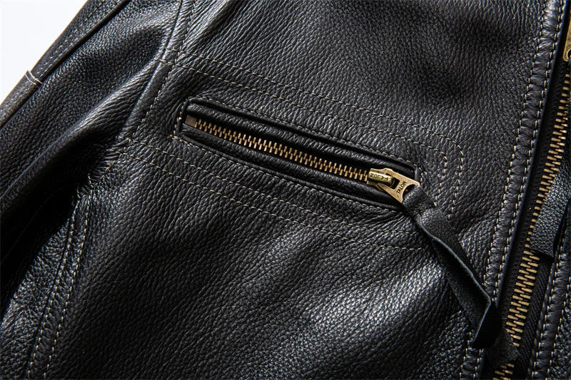 Cowhide Leather Motorcycle Jacket for Bikers and Riders