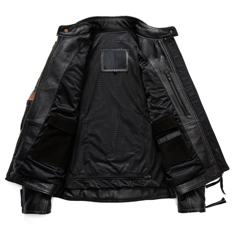 Cowhide Leather Motorcycle Jacket for Bikers and Riders