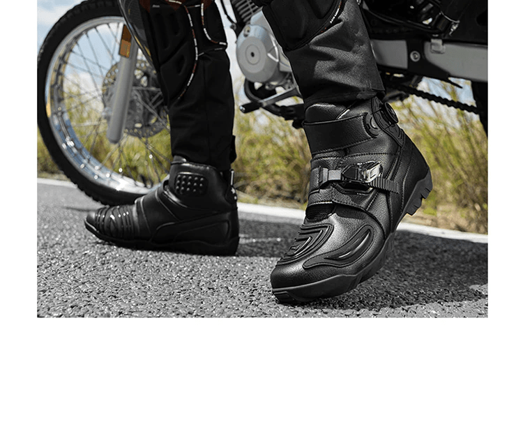 Mens Vintage Motorcycle Boots Classic Riding Shoes