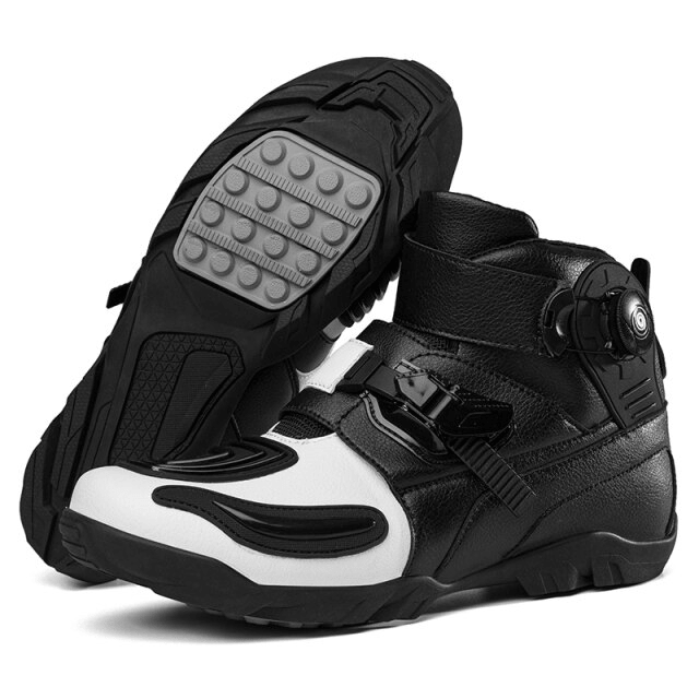Mens Vintage Motorcycle Boots Classic Riding Shoes