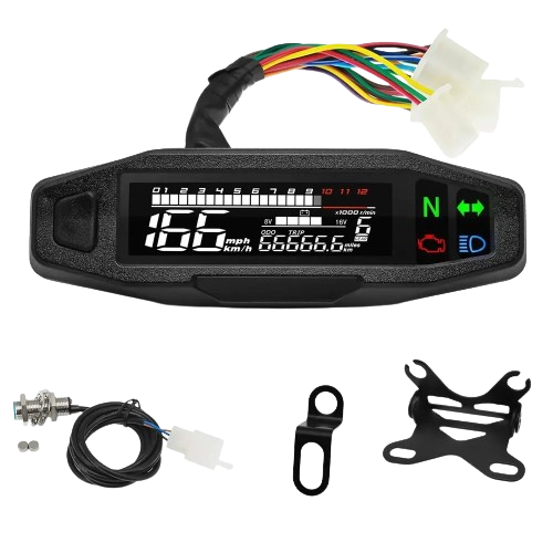 Universal Digital Motorcycle Odometer Speedometer Gauge Meter