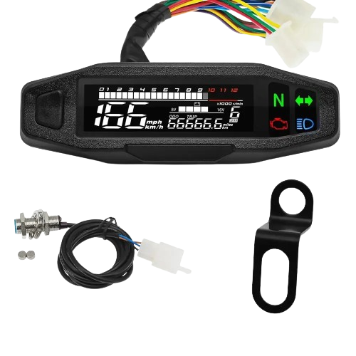 Universal Digital Motorcycle Odometer Speedometer Gauge Meter