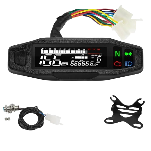 Universal Digital Motorcycle Odometer Speedometer Gauge Meter