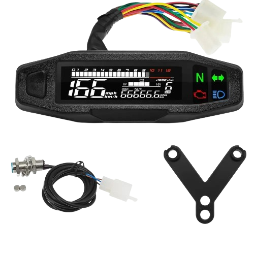 Universal Digital Motorcycle Odometer Speedometer Gauge Meter