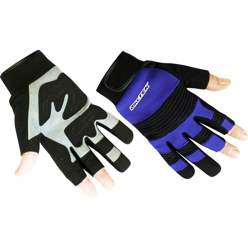 Blue Open Finger Mechanic Gloves Durable Work Gloves for Men