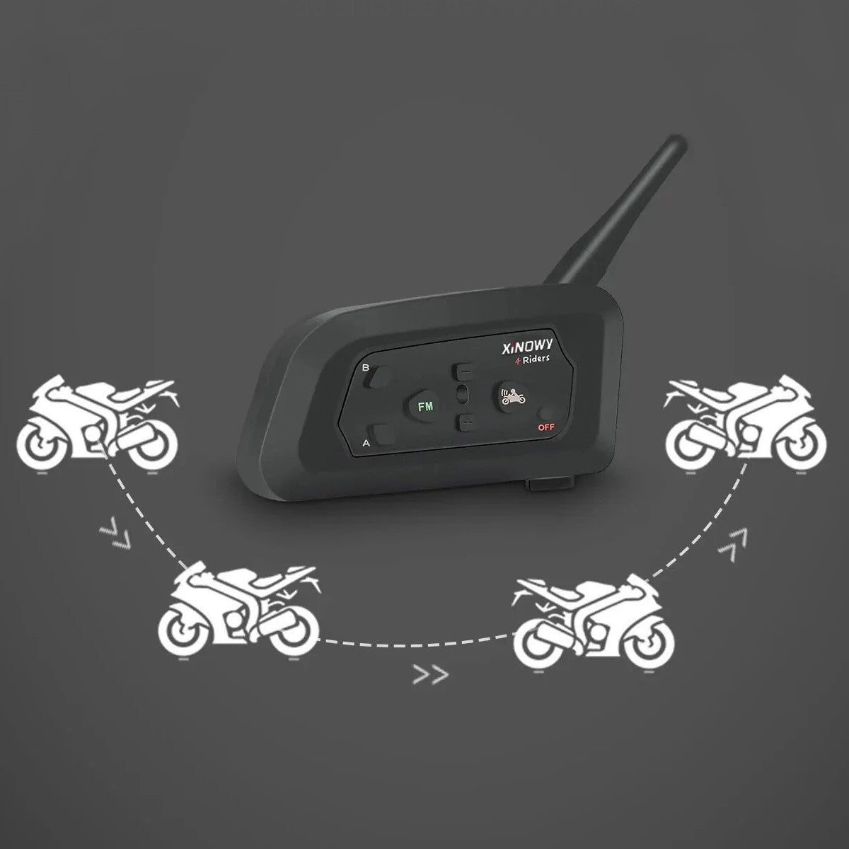 Moto Intercom V4 Pro Bluetooth Communication System for Motorcycles