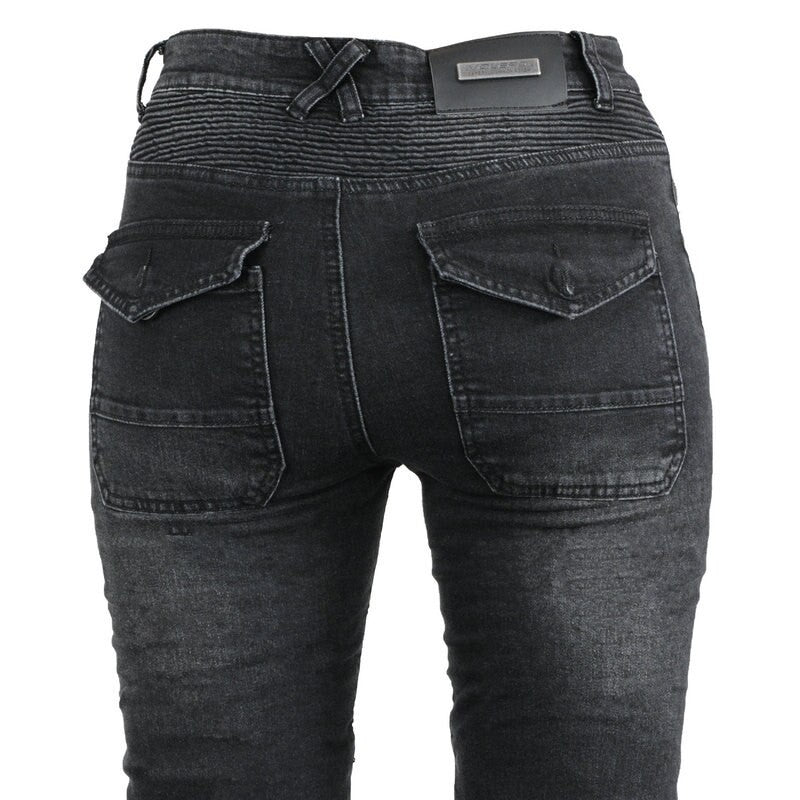 Womens Reinforced Motorcycle Jeans Durable Biker Denim Pants