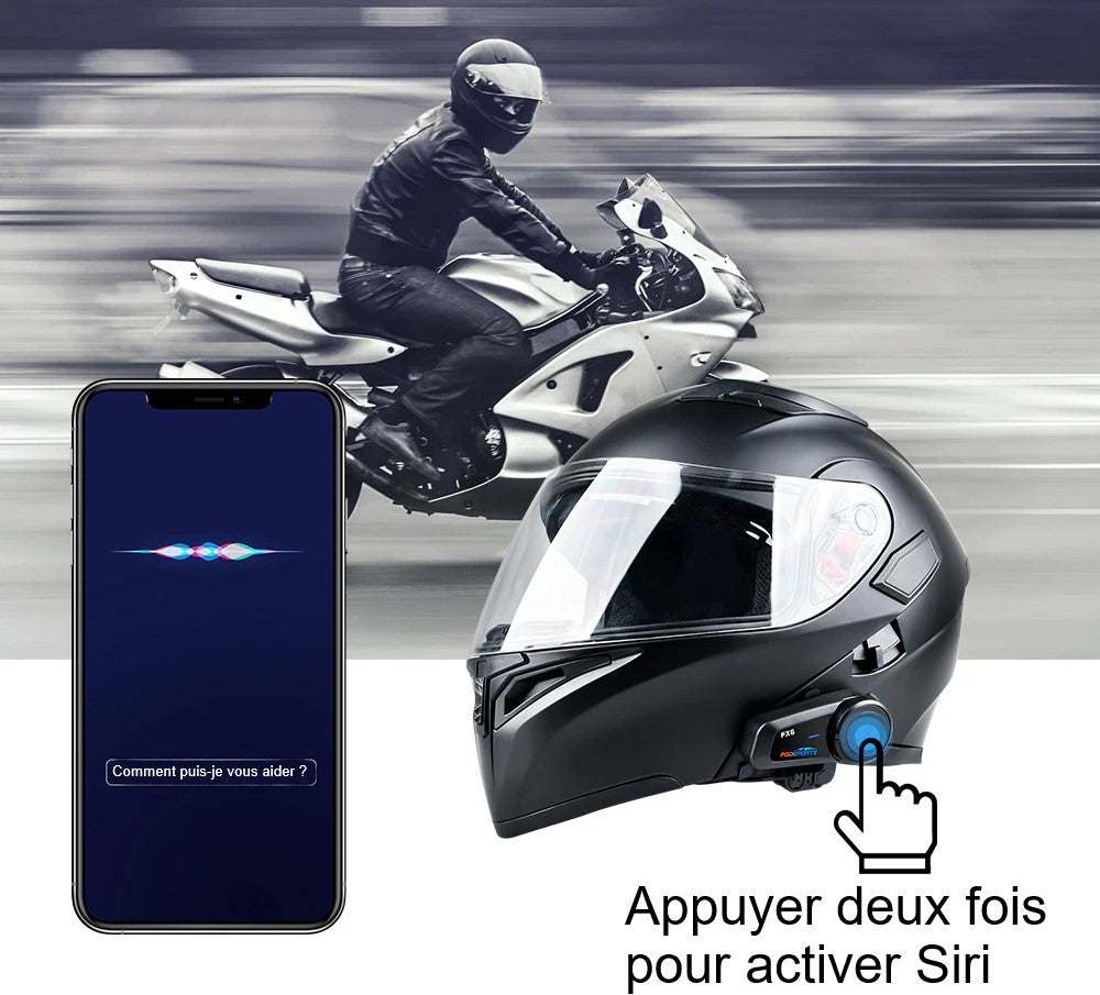 Motorcycle Intercom FX6 Bluetooth Communication System