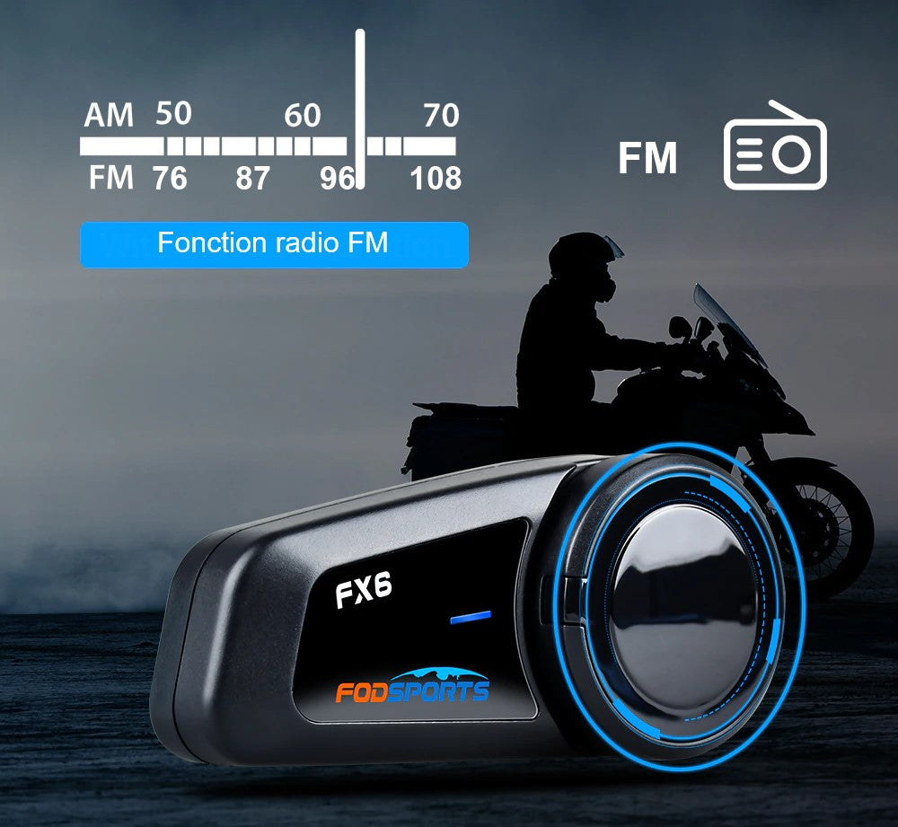 Motorcycle Intercom FX6 Bluetooth Communication System