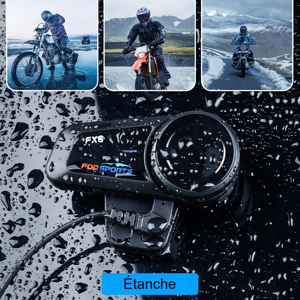 Motorcycle Intercom FX6 Bluetooth Communication System