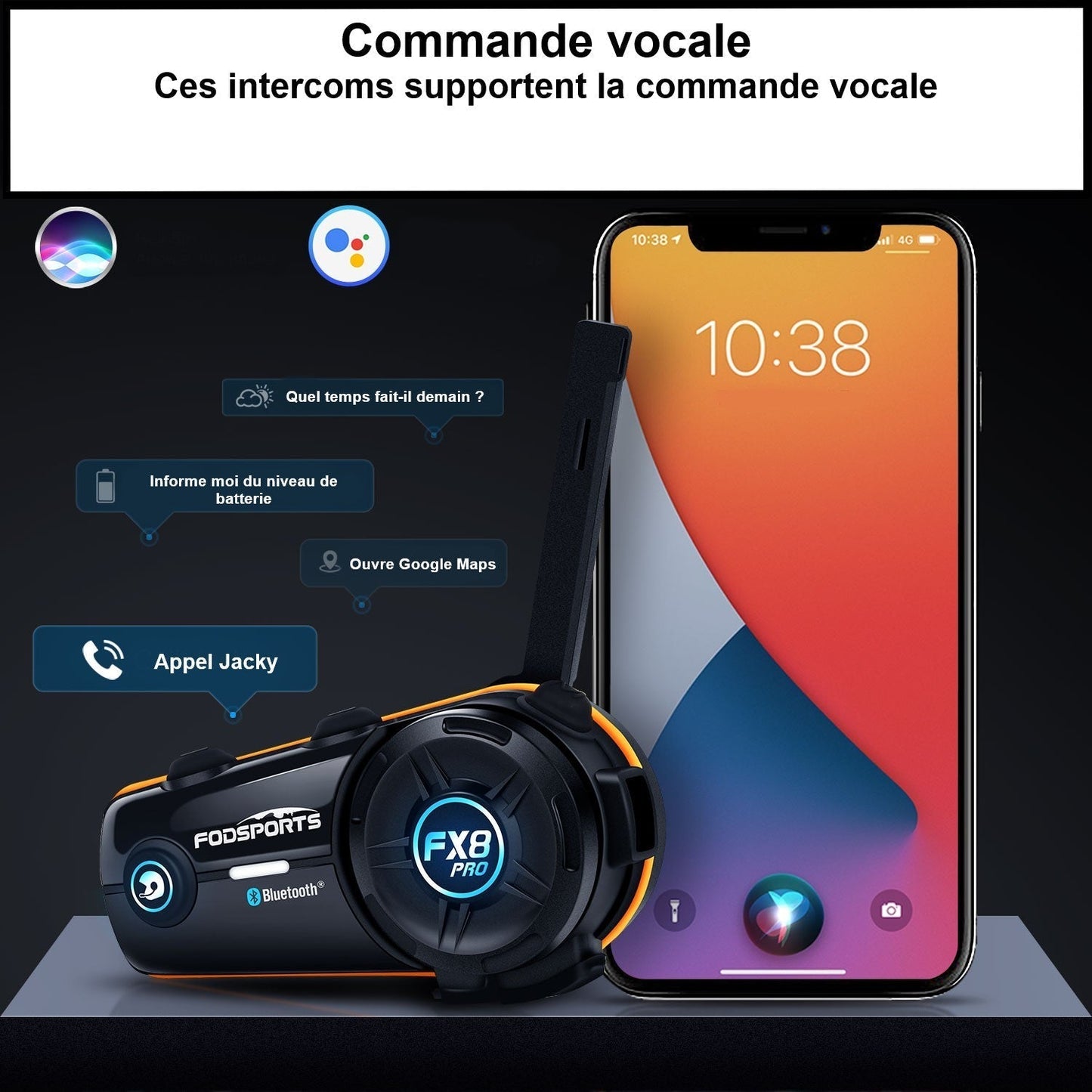 Motorcycle Intercom System FX8 Pro Wireless Bluetooth Communication Device