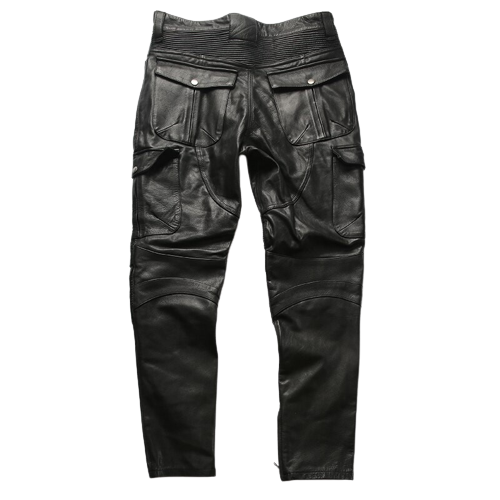 Mens Leather Motorcycle Riding Pants Biker Trousers Durable Moto Gear