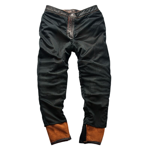 Mens Leather Motorcycle Riding Pants Biker Trousers Durable Moto Gear