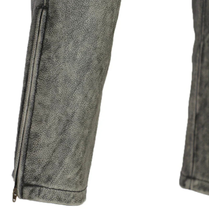 Mens Leather Motorcycle Riding Pants Biker Trousers