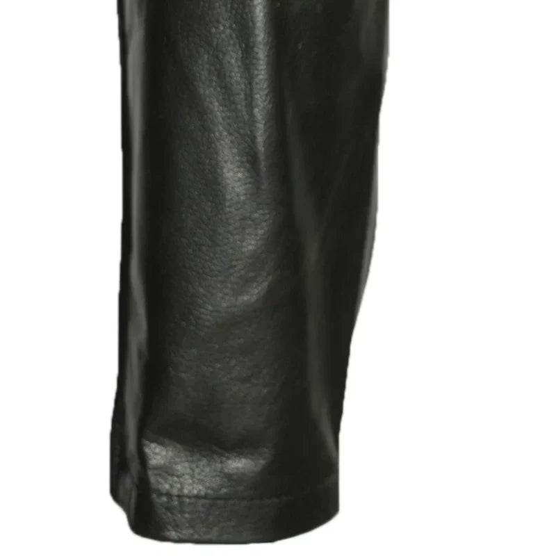 Mens Leather Motorcycle Riding Pants Biker Trousers