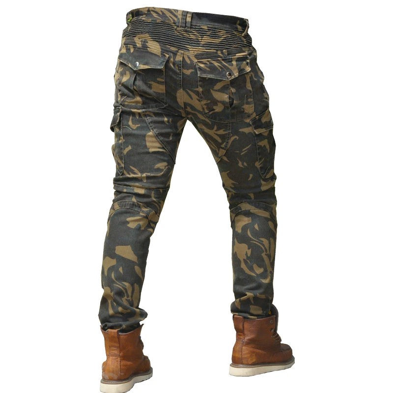 Camouflage Motorcycle Riding Jeans Pants Durable Biker Denim Gear
