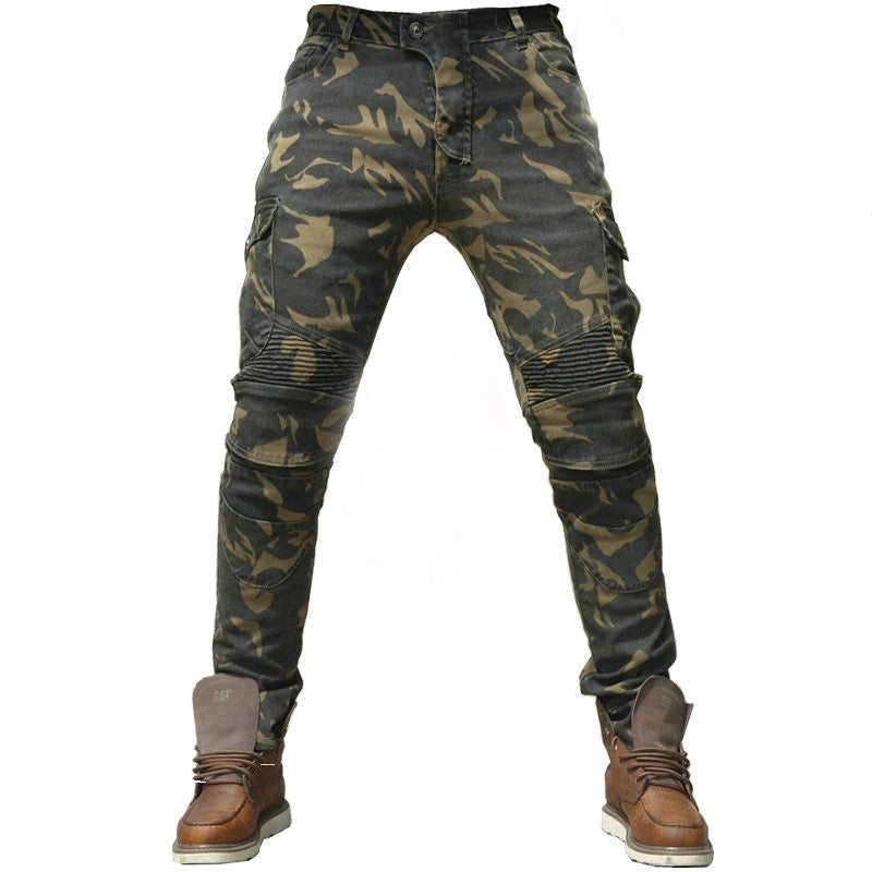 Camouflage Motorcycle Riding Jeans Pants Durable Biker Denim Gear
