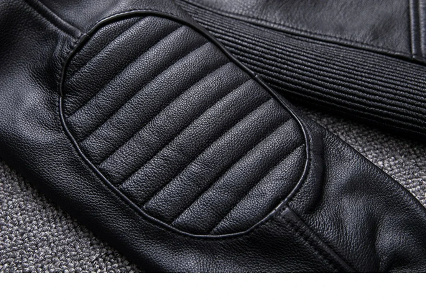Mens Black Leather Biker Jacket Perfecto Style Motorcycle Coat