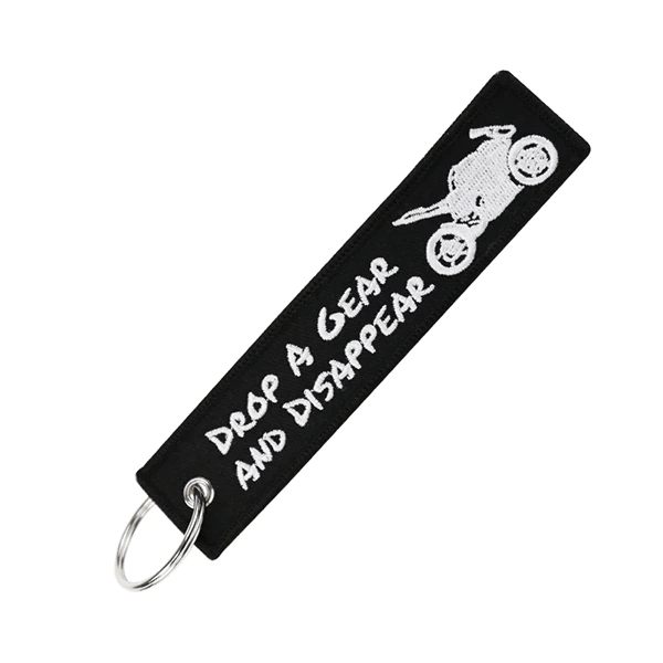 Motorcycle Keychain Drop a Gear and Disappear Bike Rider Keyring