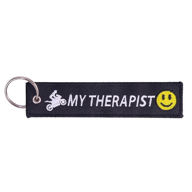 Motorcycle Keychain My Therapist Bike Rider Gift
