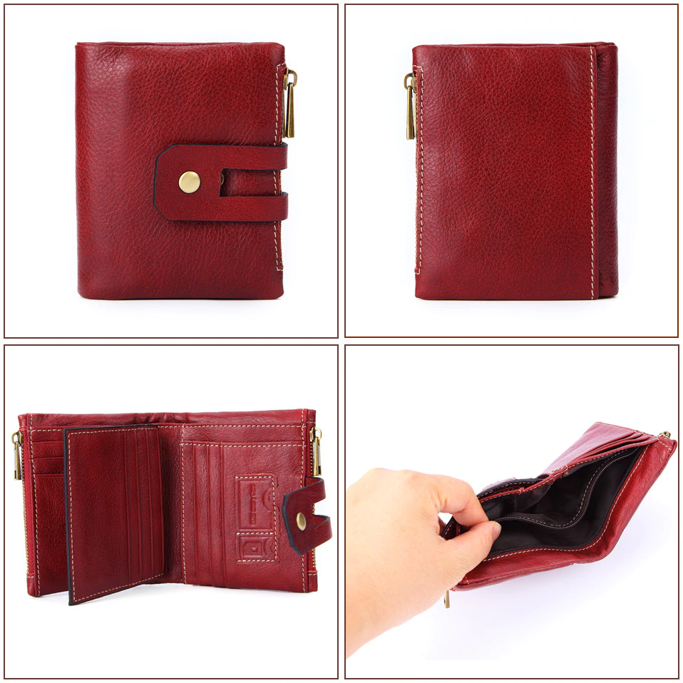 Red Biker Wallet Mens Leather Motorcycle Wallet Slim Durable Wallet