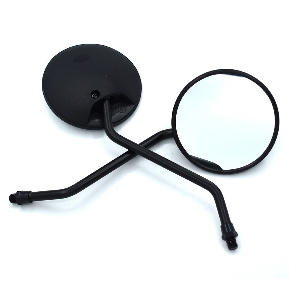 Round Motorcycle and Scooter Side Mirrors Universal Fit Rearview Mirrors