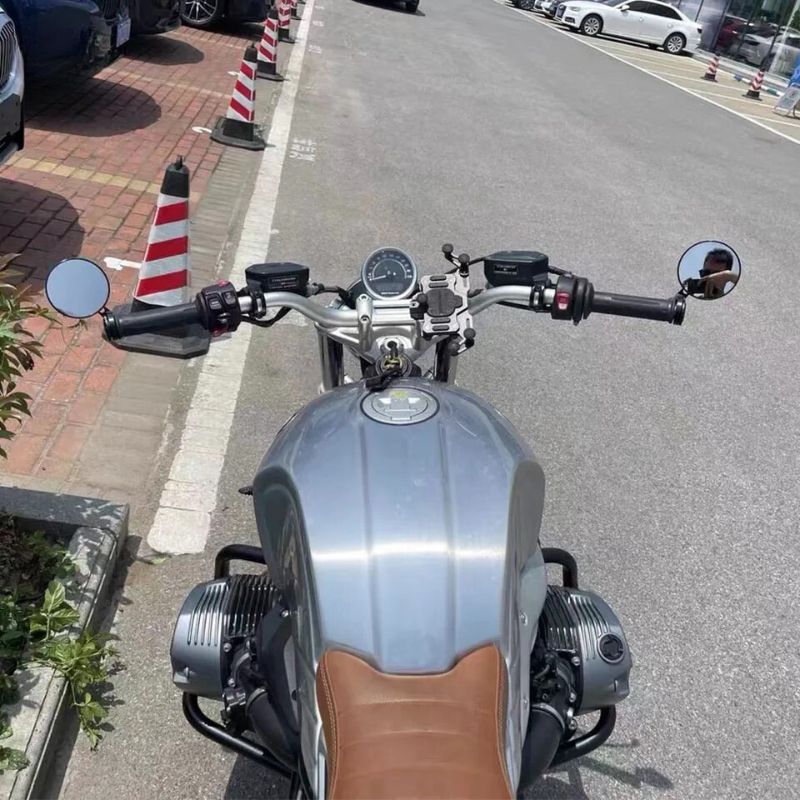 Round Bar End Motorcycle Mirrors Pair Universal Vintage Style