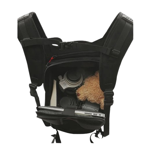Black and Red Hard Shell Motorcycle Backpack