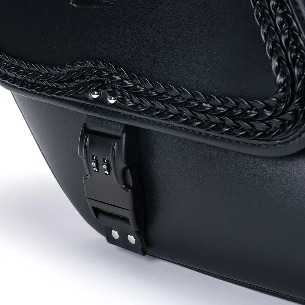 Leather Motorcycle Side Saddle Bag Rider Shoulder Bag