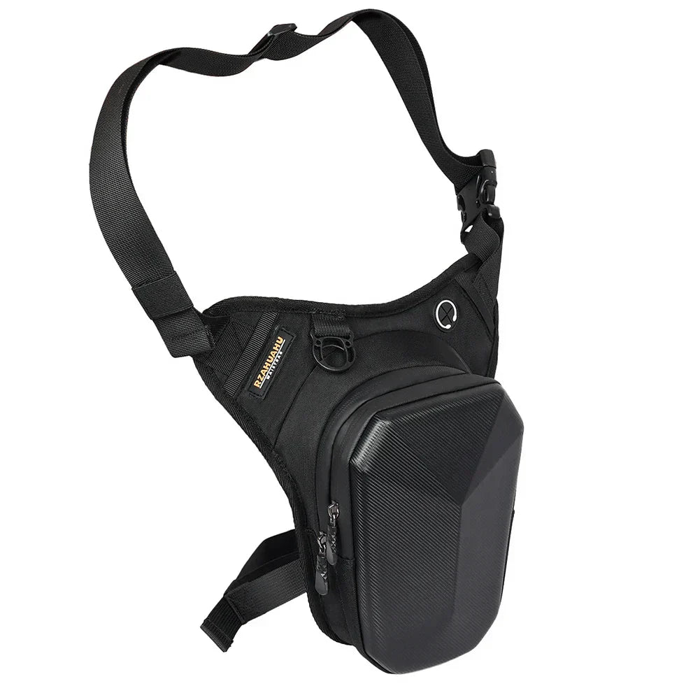 Carbon Fiber Motorcycle Leg Bag Tactical Rider Thigh Pack