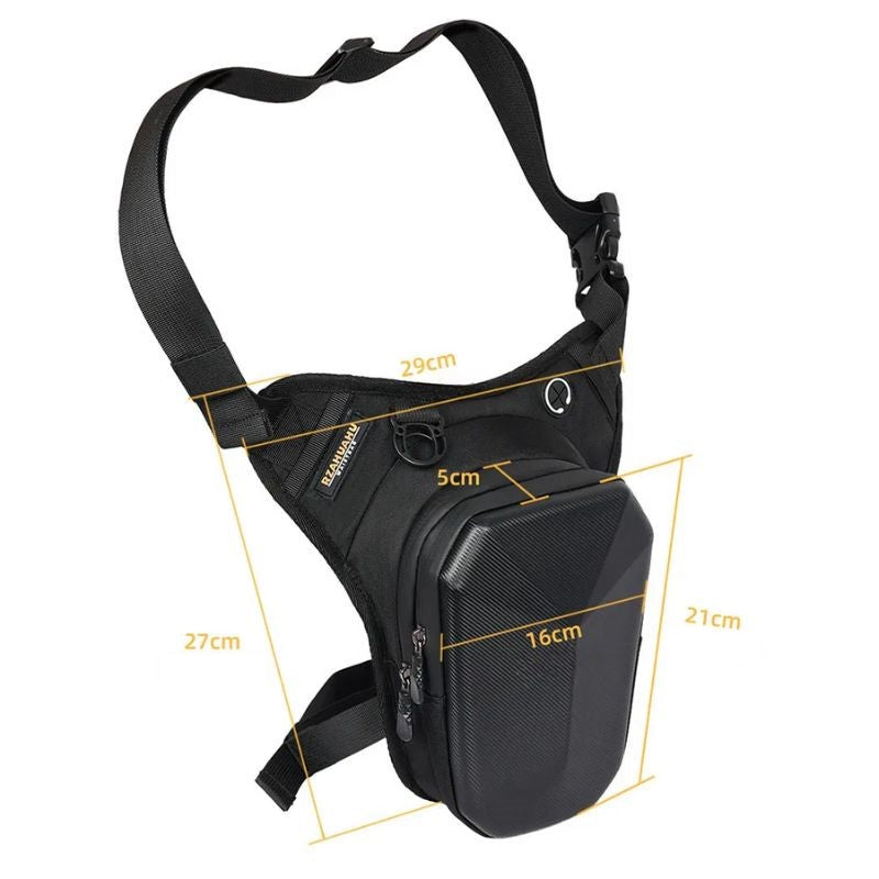 Carbon Fiber Motorcycle Leg Bag Tactical Rider Thigh Pack