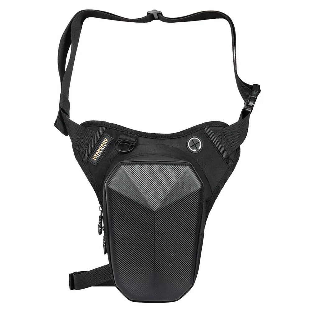 Carbon Fiber Motorcycle Leg Bag Tactical Rider Thigh Pack