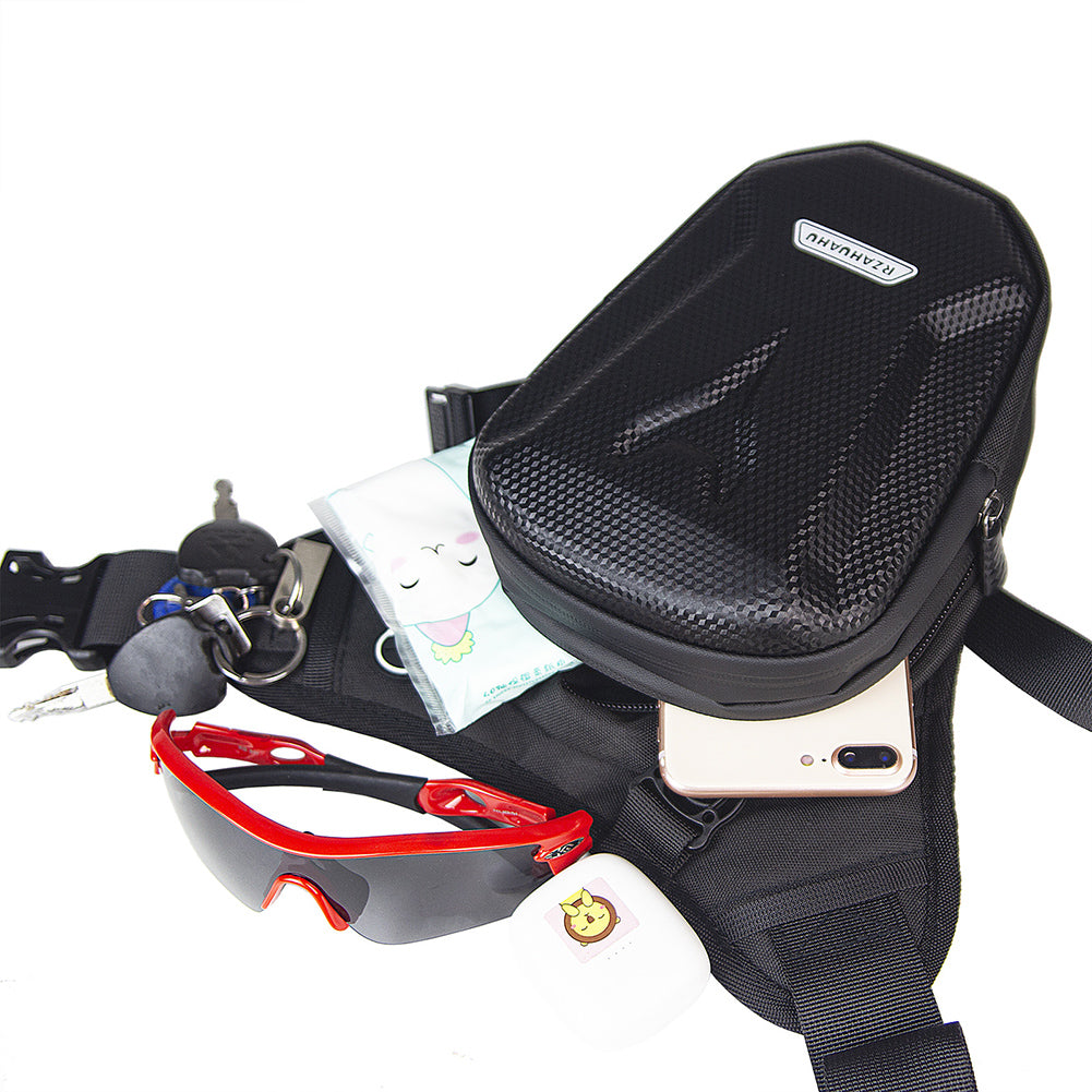 Motorcycle Leg Bag Fabric and Carbon Fiber Lightweight Sling Pouch