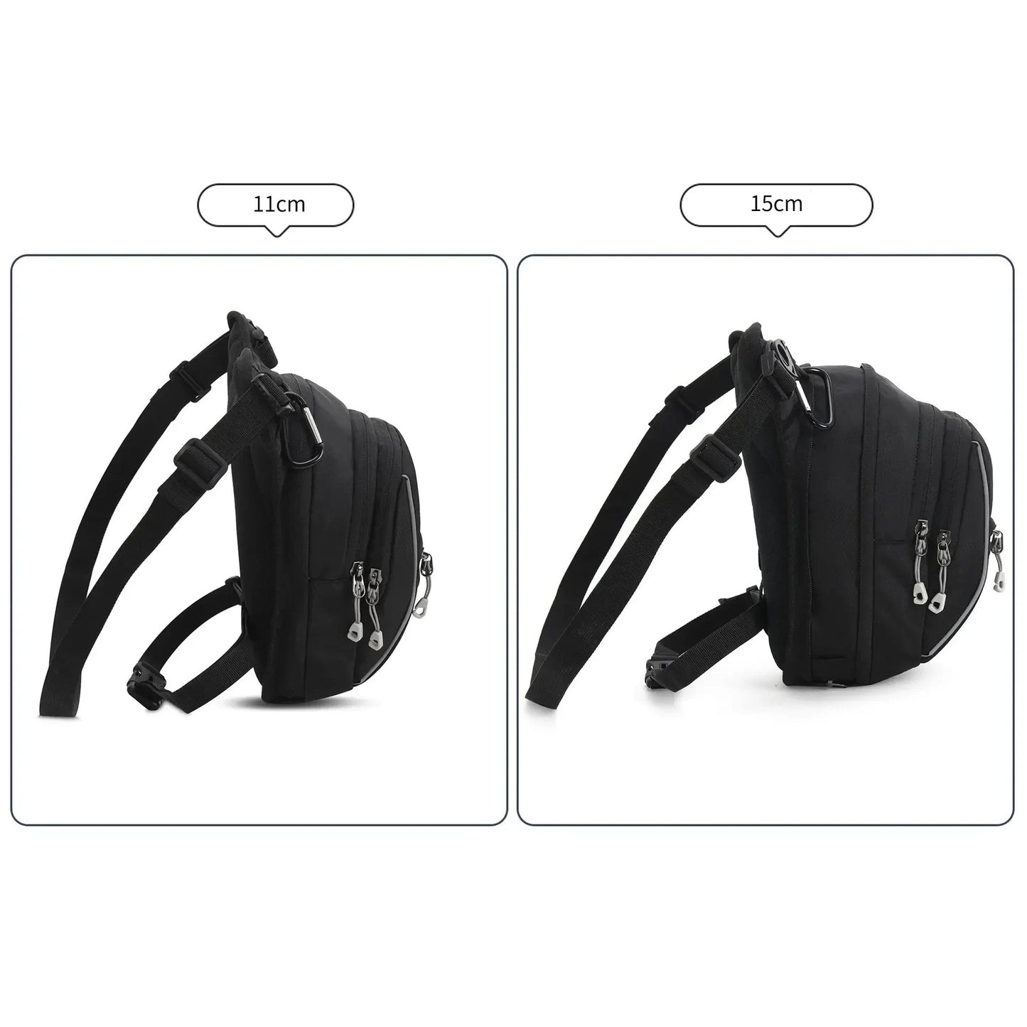 Black Leg Bag for Men and Women Adjustable Thigh Pouch Crossbody Pack