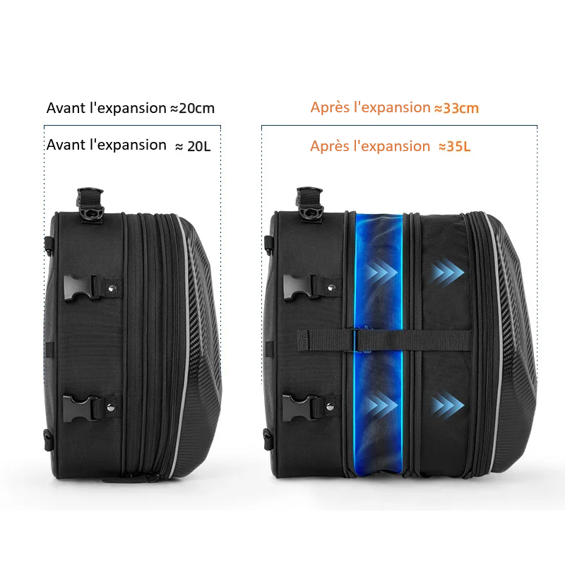 Large Capacity Carbon Fiber Motorcycle Seat Bag