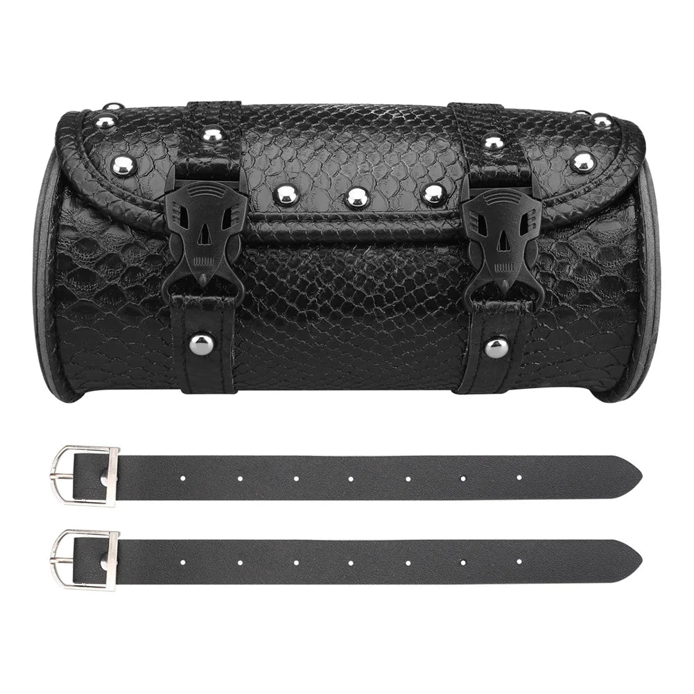 Motorcycle Fork Bags Viper Genuine Leather Fork Saddlebags for Motorbikes