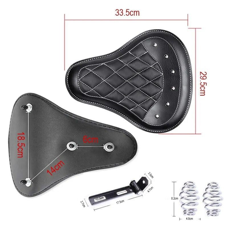 Chopper Motorcycle Seat with Rivets Custom Bobber Saddle