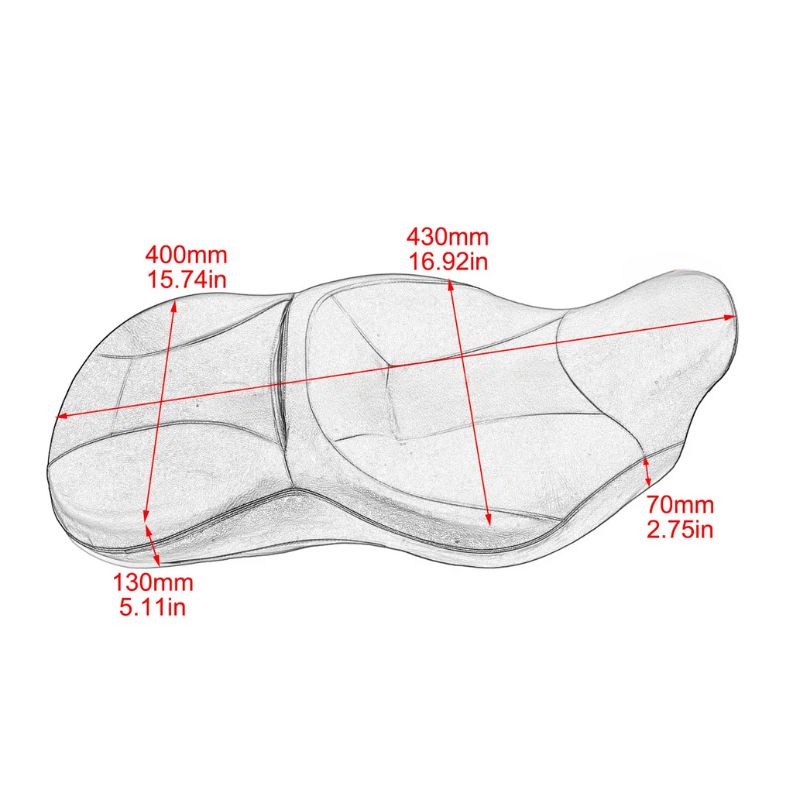 Comfort Motorcycle Seat for Cruiser and Touring Bikes