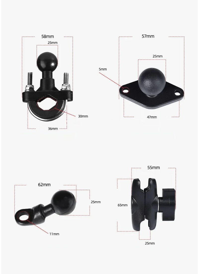 Motorcycle Phone Mount Anti Vibration Secure Holder Universal Cell Phone GPS Cradle