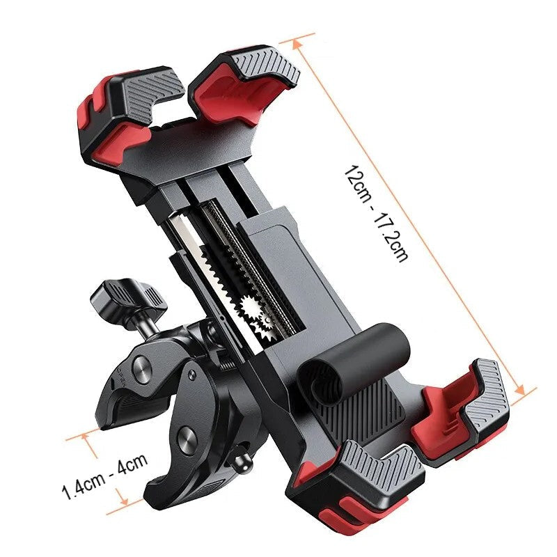 Motorcycle Phone Mount Quick Release Clamp Holder Adjustable Grip Cell Phone Bracket