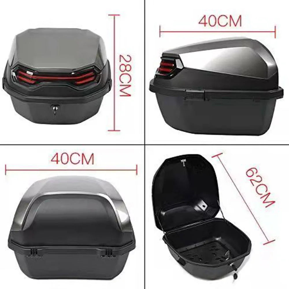 30L Gray Motorcycle Top Case Trunk Storage Box